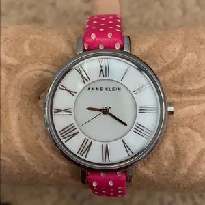 Excellent condition pink silver Anna Klein watch